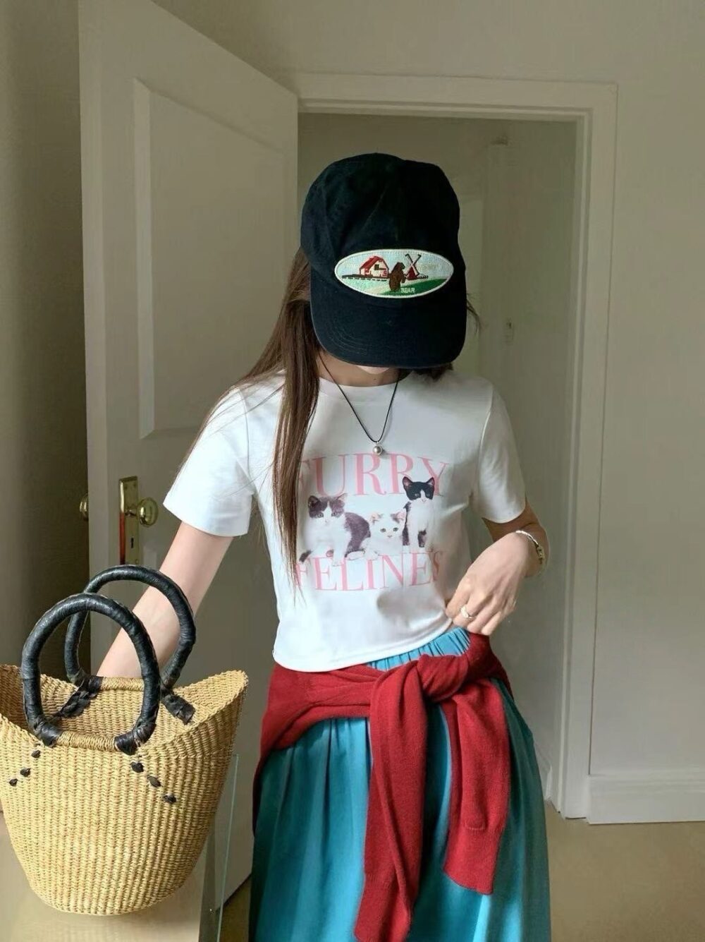 粉嫩貓咪短T