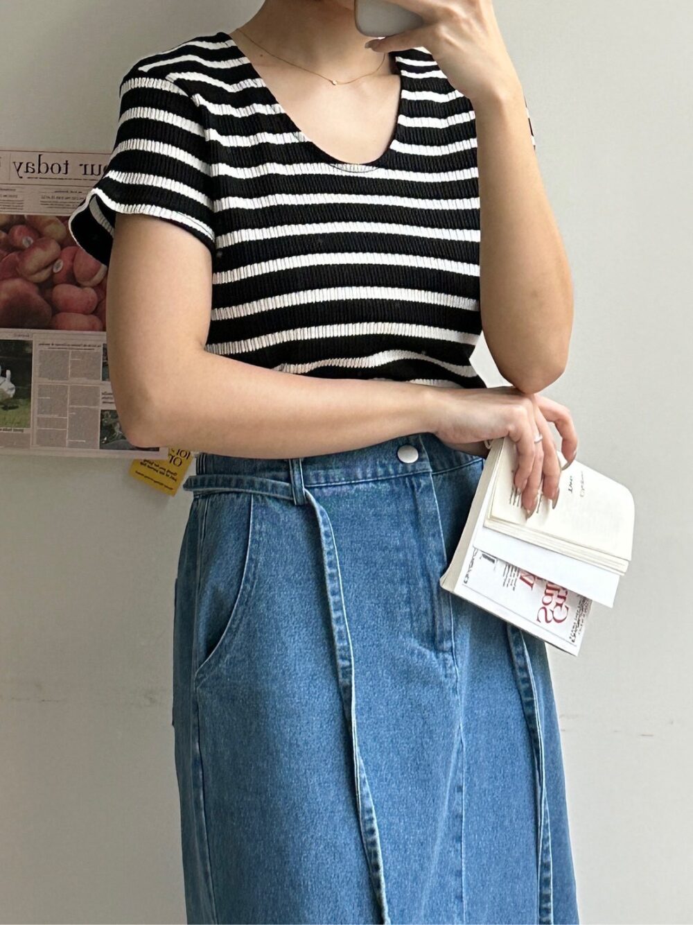 超彈橫條T上衣