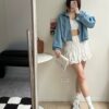 牛仔拉鍊洗水外套