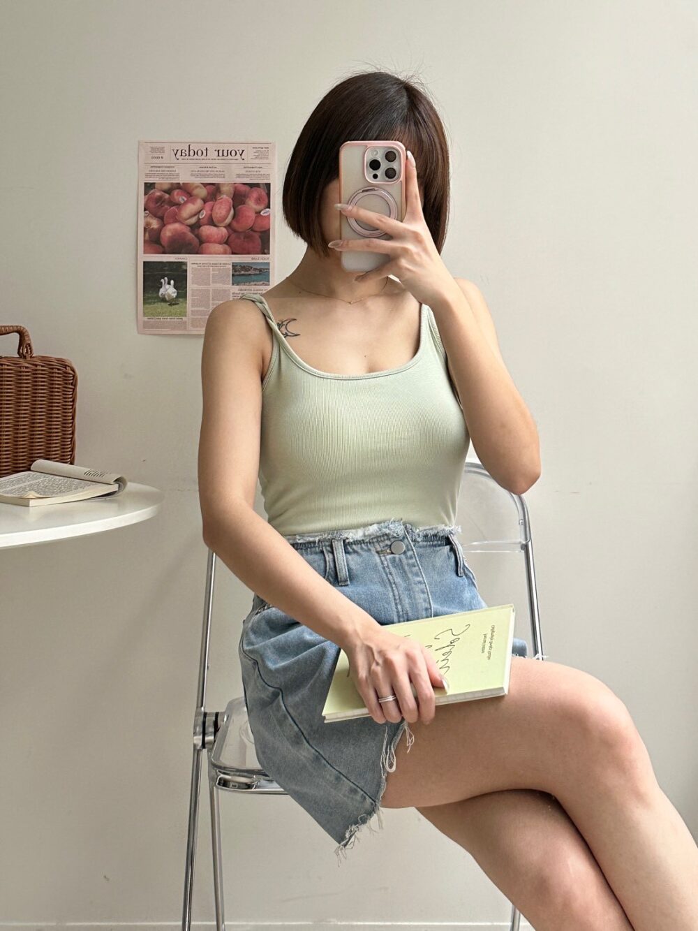 肩麻花背心