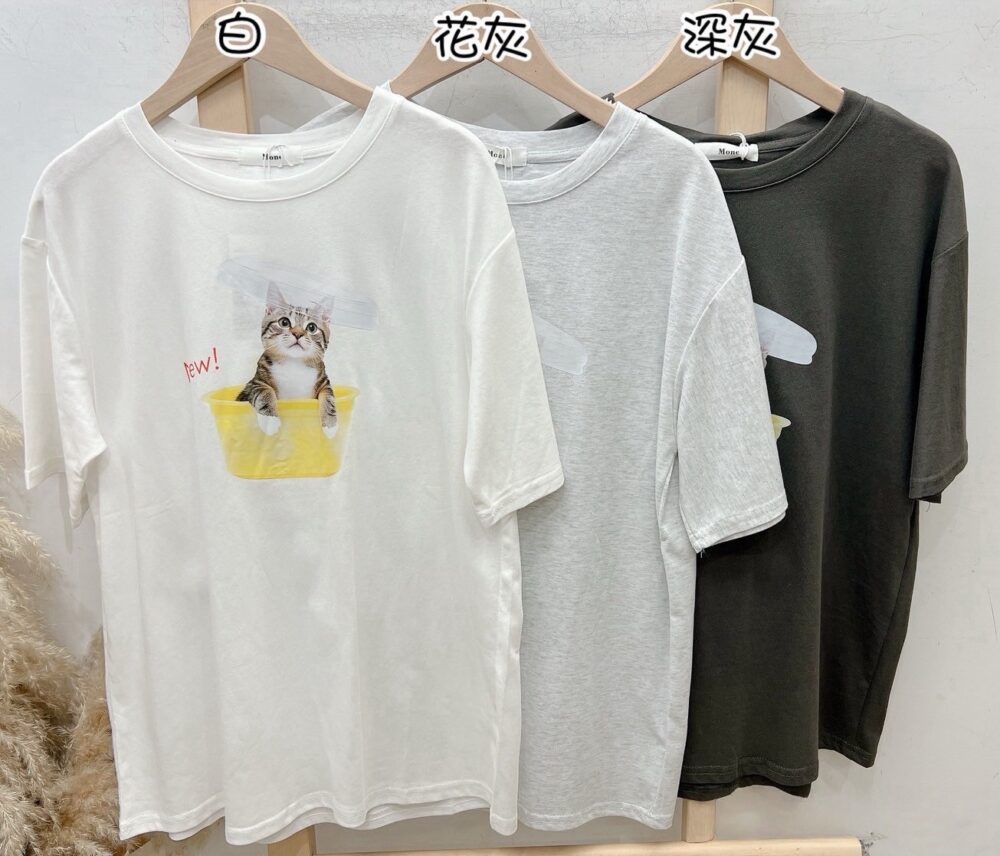 杯子小貓印花Tee