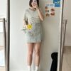 拉鍊造型車線短裙