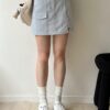 拉鍊造型車線短裙