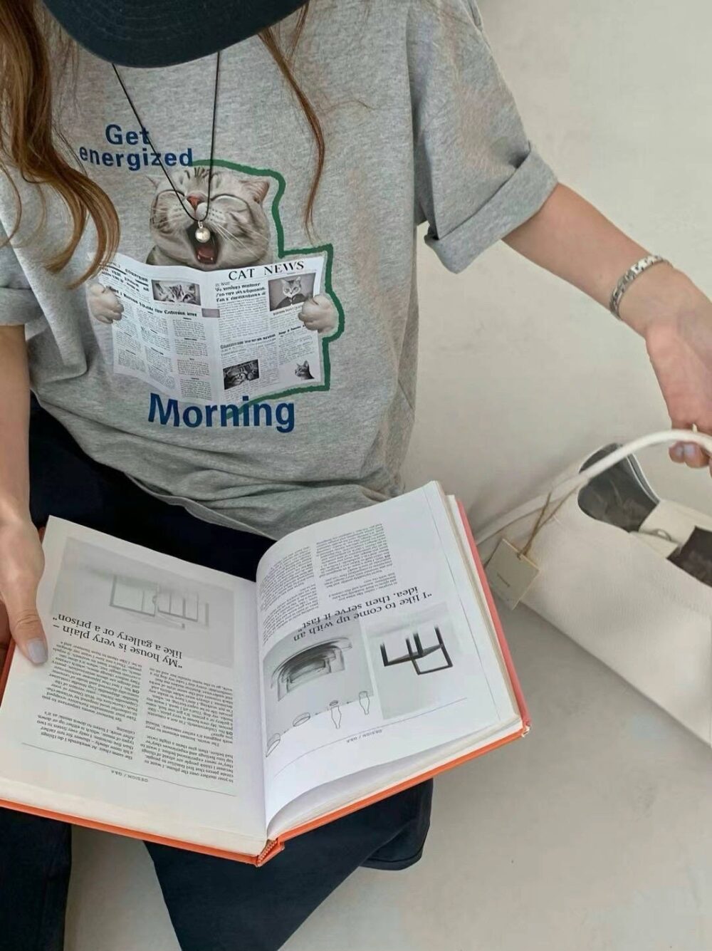 喵星人看報紙大版型棉T 🐱📰
