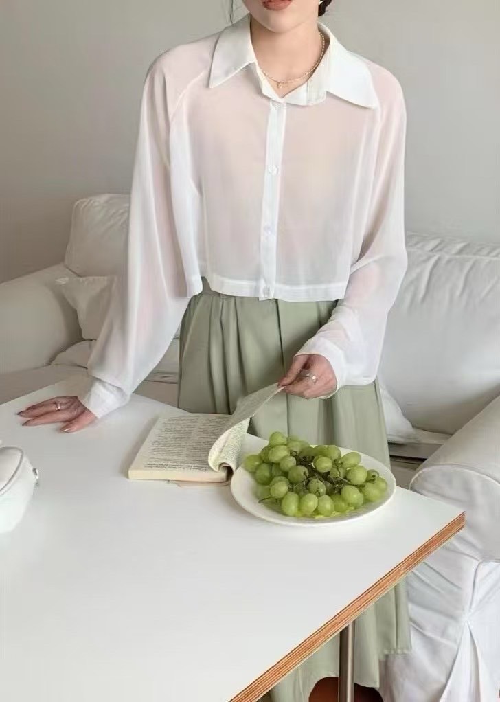 透膚髮絲紋襯衫