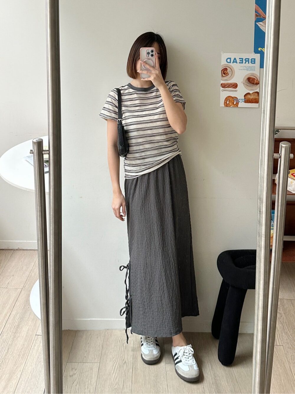 側綁結蕾絲長裙