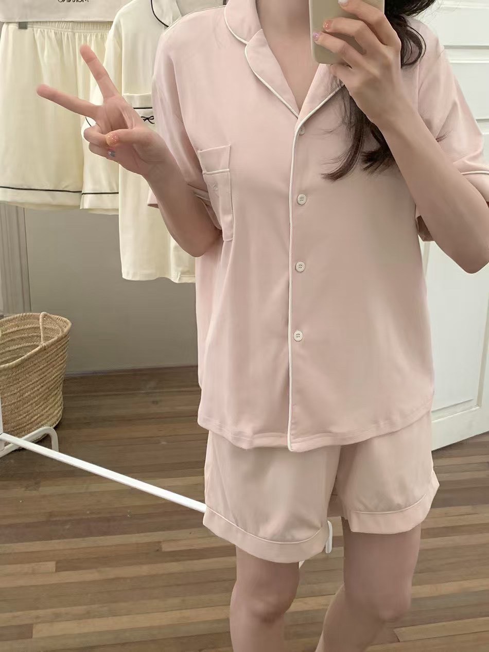 素色高級刺繡居家服