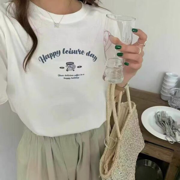 咖啡杯印花棉T☕️