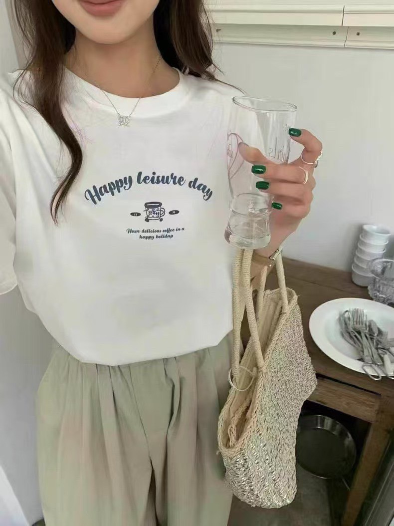 咖啡杯印花棉T☕️