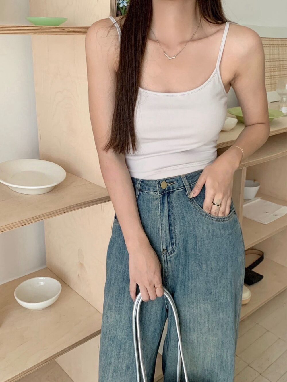 莫代爾彈力可調胸墊小背心