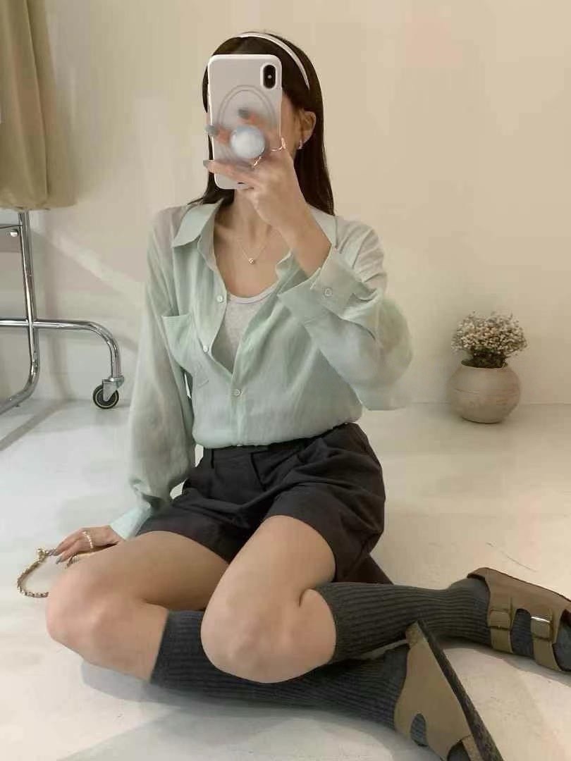 襯衫+細肩背心2件組