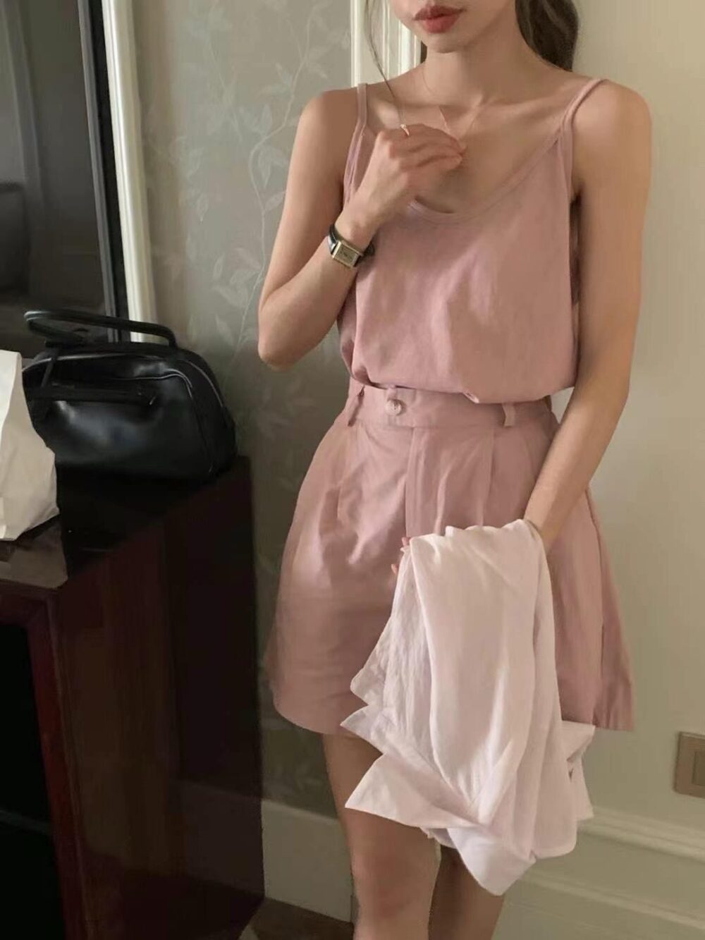襯衫+細肩背心2件組